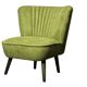 Pair of forest green cocktail chairs in fabric and wood, 1950s, ribbed shell backrest.