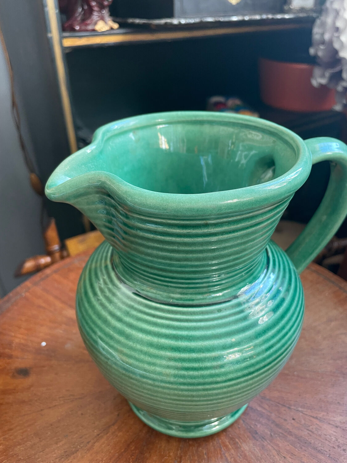 Portugal ceramic green pitcher