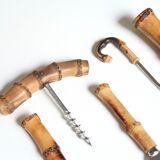 Set of utensils for the aperitif with bamboo handle
