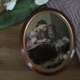Antique porcelain oval frame