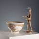 Vintage ceramic bowl with Zaccagnini glazes, Italy, 1940s-1950s.