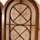 Set of 4 decorative carved glass windows from the 1900s
