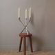 Aluminum candle holder tripod chrome vintage 70s candelabra candlestick Scandinavian design