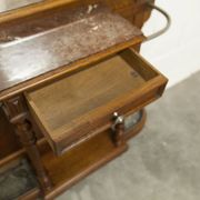 Napoleon III style walnut wardrobe, late 19th century, 3 mirrors, marble top, 8 coat hooks