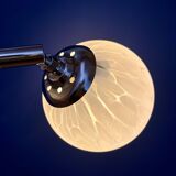 Vintage glass globe wall light from Clichy, white.