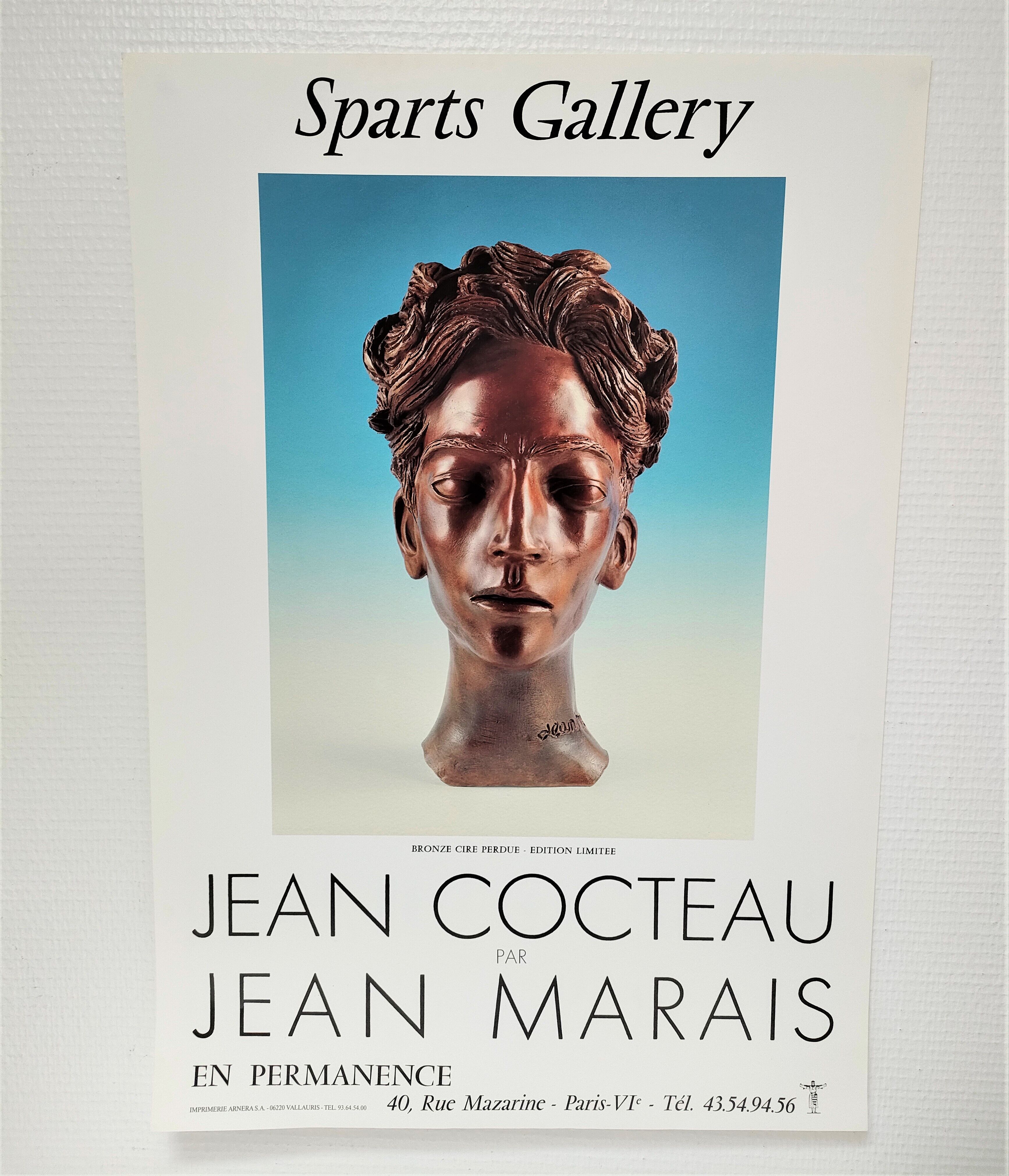 Original poster Jean Cocteau by Jean Marais 80s