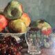 Huile originale signée "Nature Morte à la Coupe de Fruits"