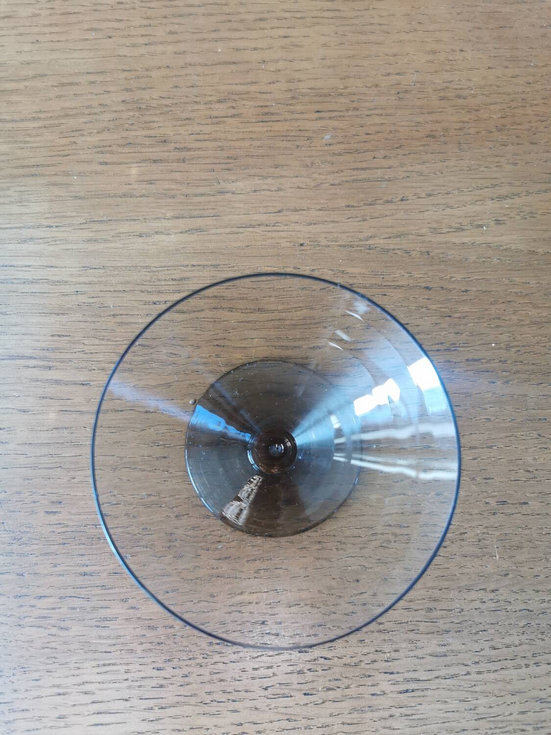 Set of 7 smoked glass art deco cups