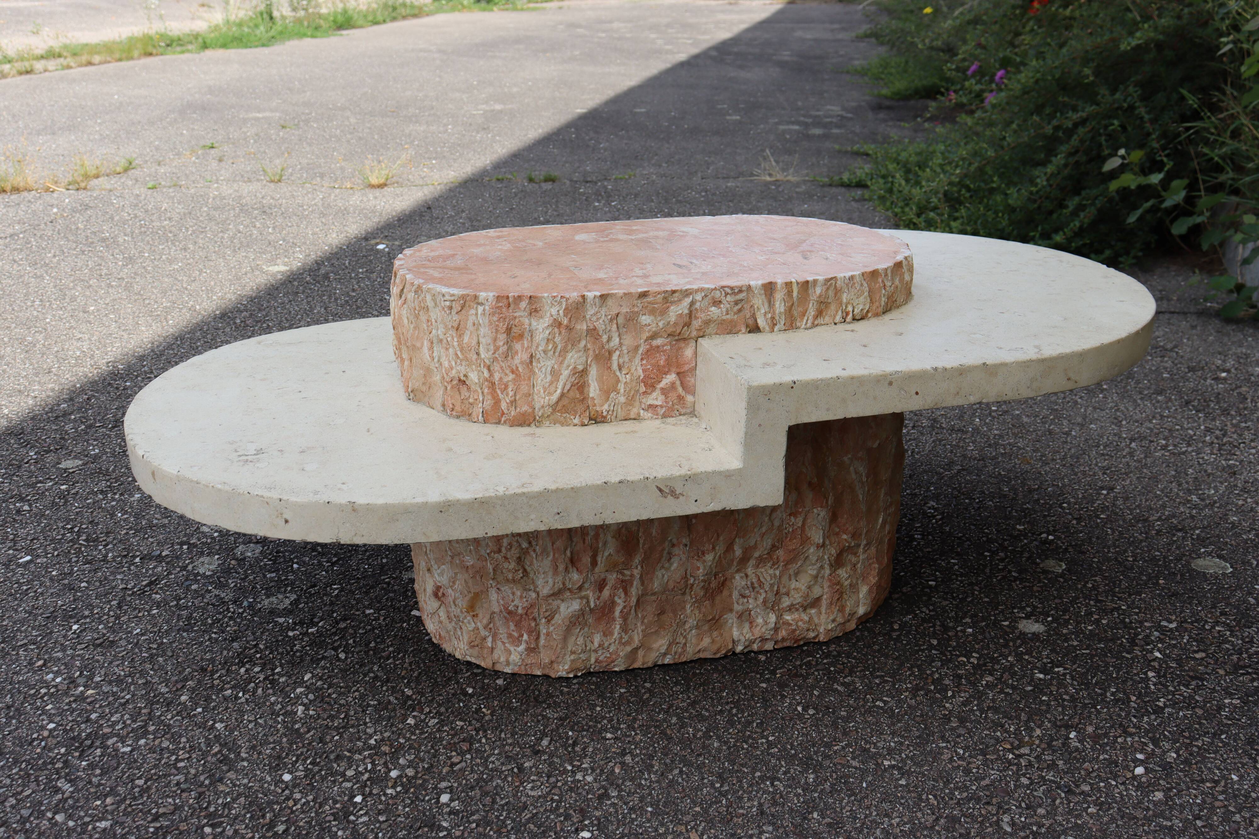 Travertine coffee table 1970