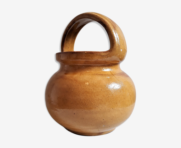 Pot à confit avec anse / poterie provençale / céramique provençale vintage  / terre cuite vernissée vintage | Selency