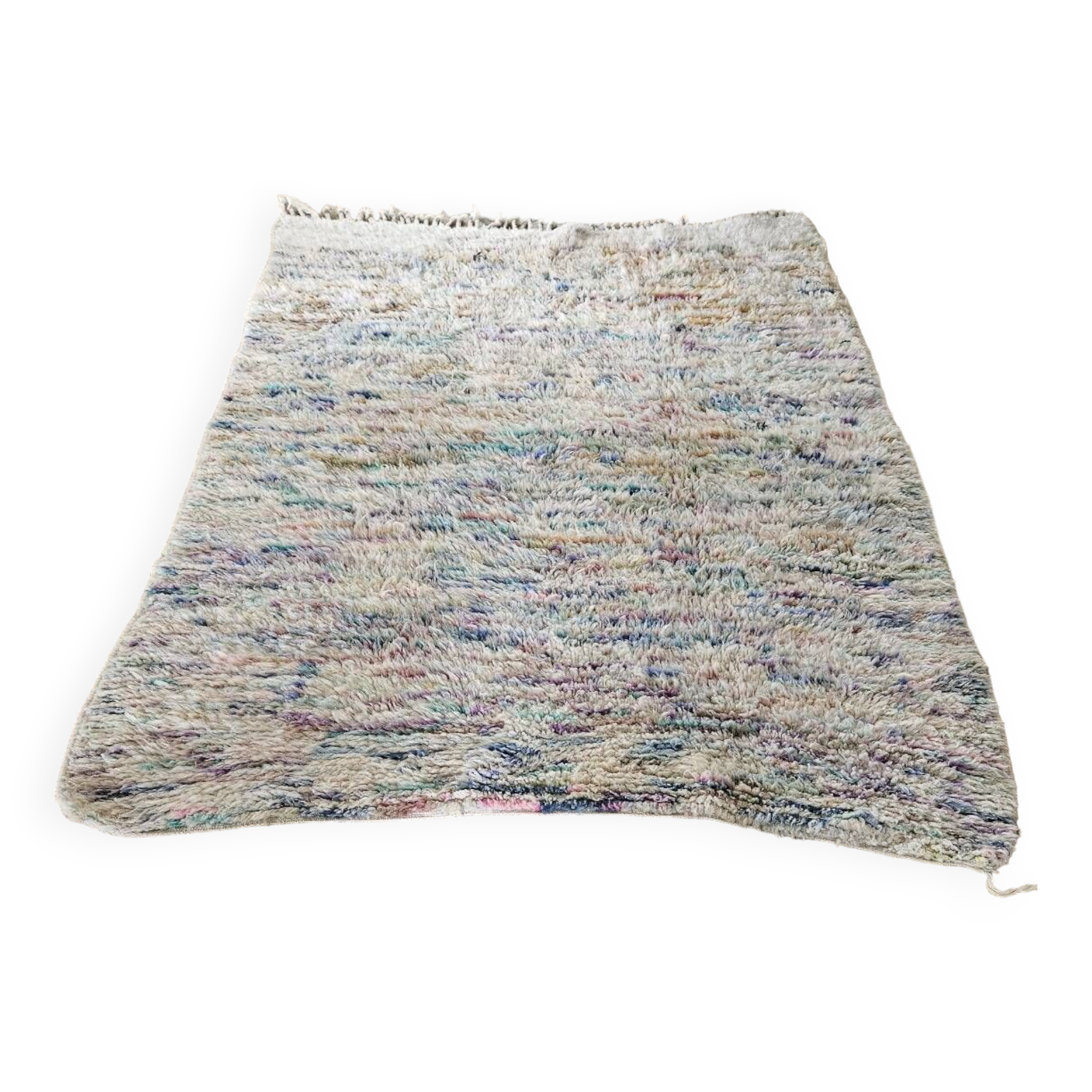 Berber boujaad rug in rustic wool 250 x 185 cm light mottled