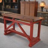 1950's industrial beech workshop workbench
