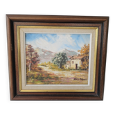 Oil Painting on Canvas Alpine Provence Landscape Signed Bremont