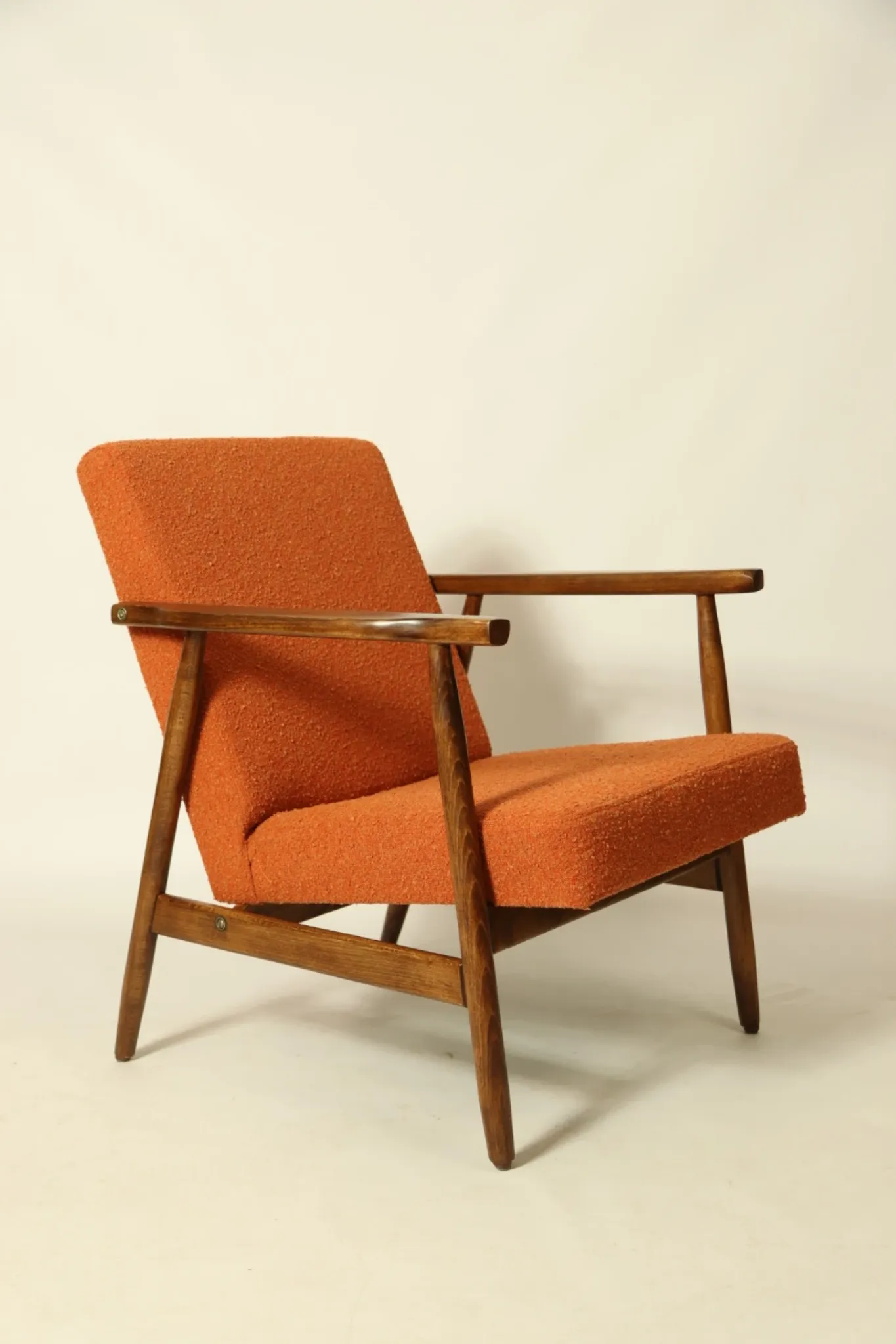 Vintage pumpkin orange lounge chair 1970s restored