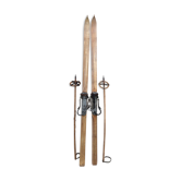 Vintage ski and old sticks