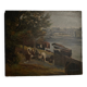 Oil on cardboard early 20th century representing Nantes or Paris