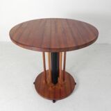 Vintage teak table with 6 narrow and 1 wide style, 1980s.