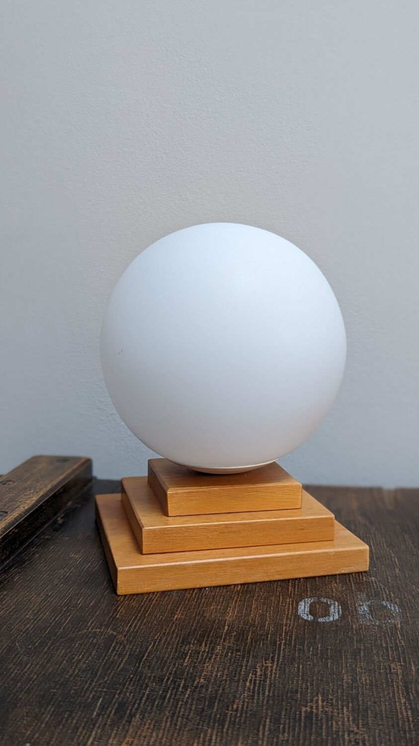 Paire de lampes géométrique/bois/vintage