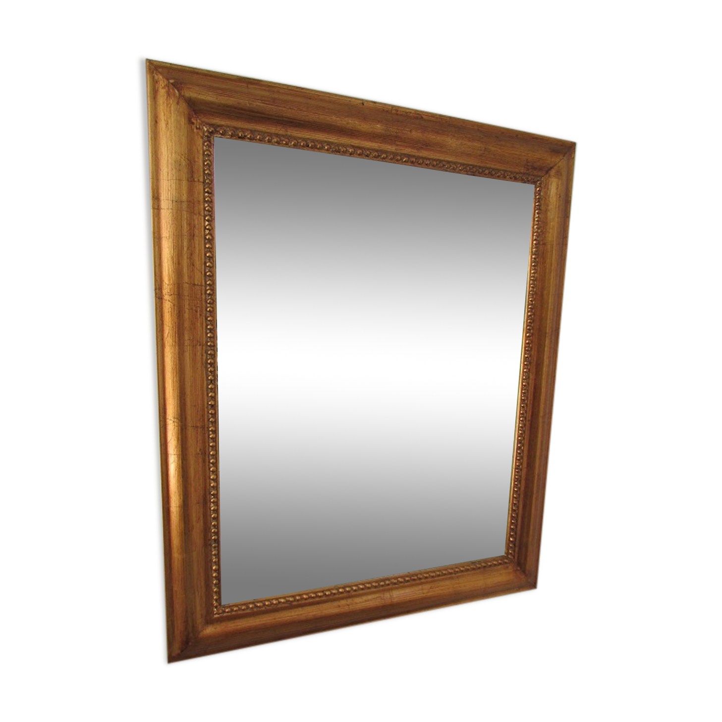Rectangular mirror in gilded wood