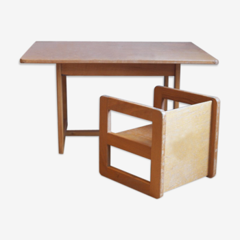 Child's multi-position desk and stool