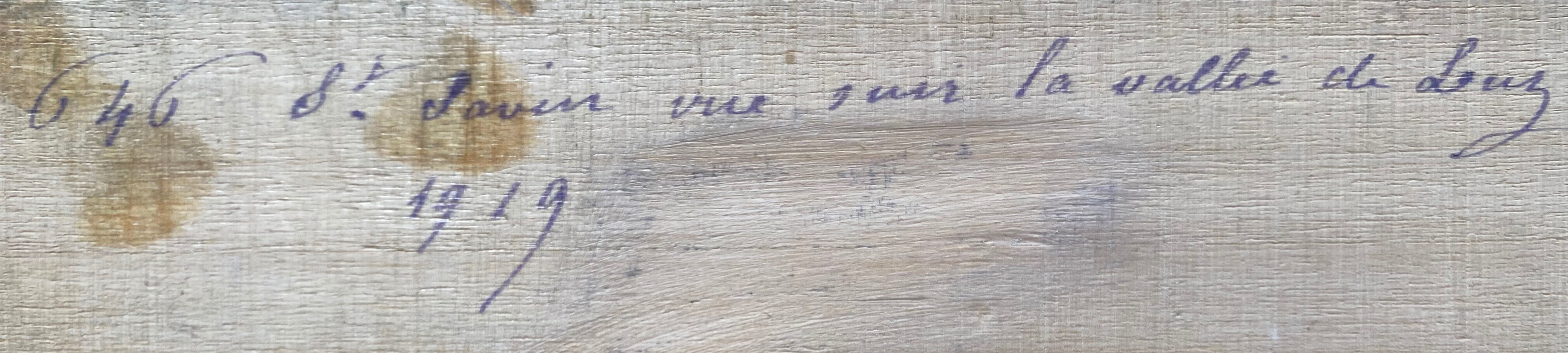 Old painting "Valley in Saint Savin" Hautes Pyrénées 1919 HSP