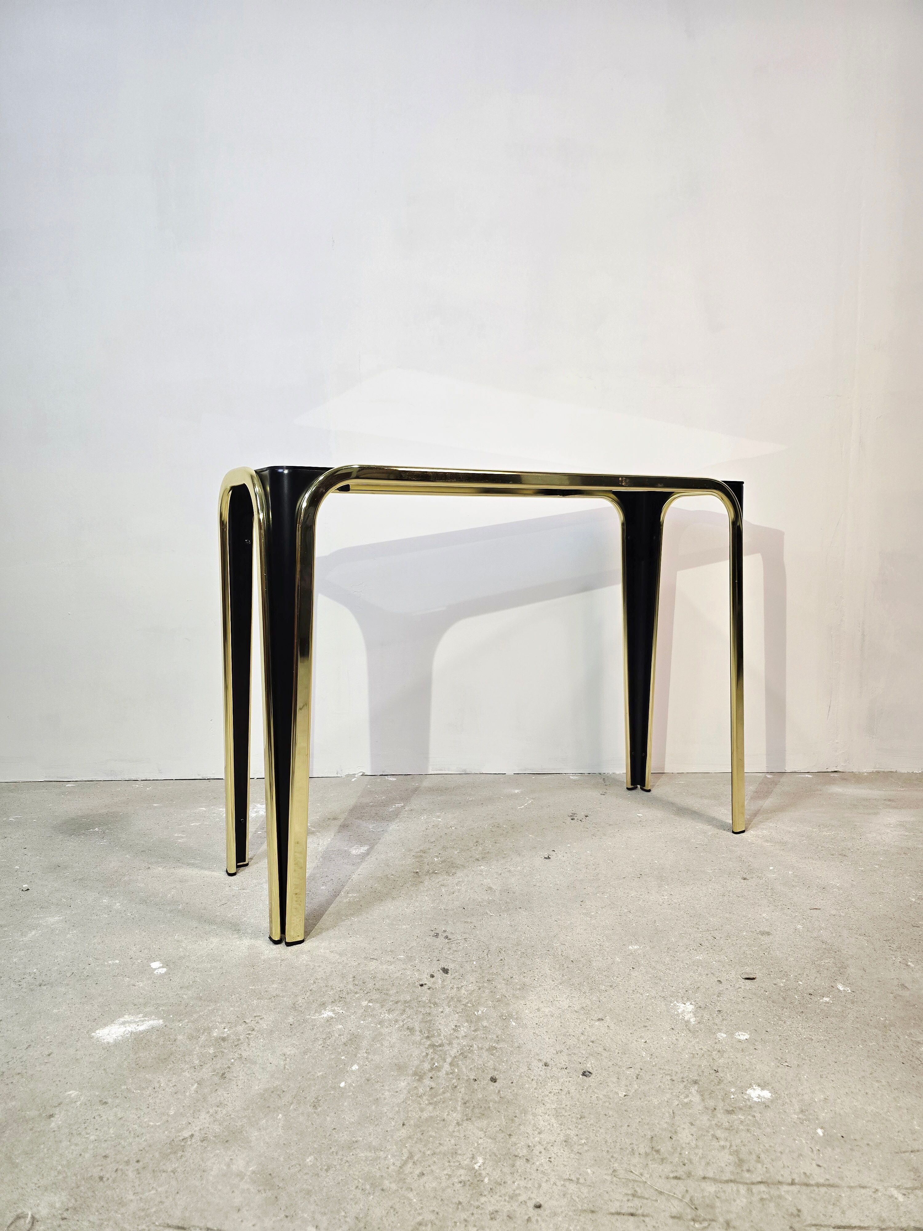 1950s glass and gold console table – Mid-century modern style