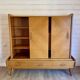 Vintage oak grand buffet Mid-Century Scandinavian with tapered legs from the 50s/70s.