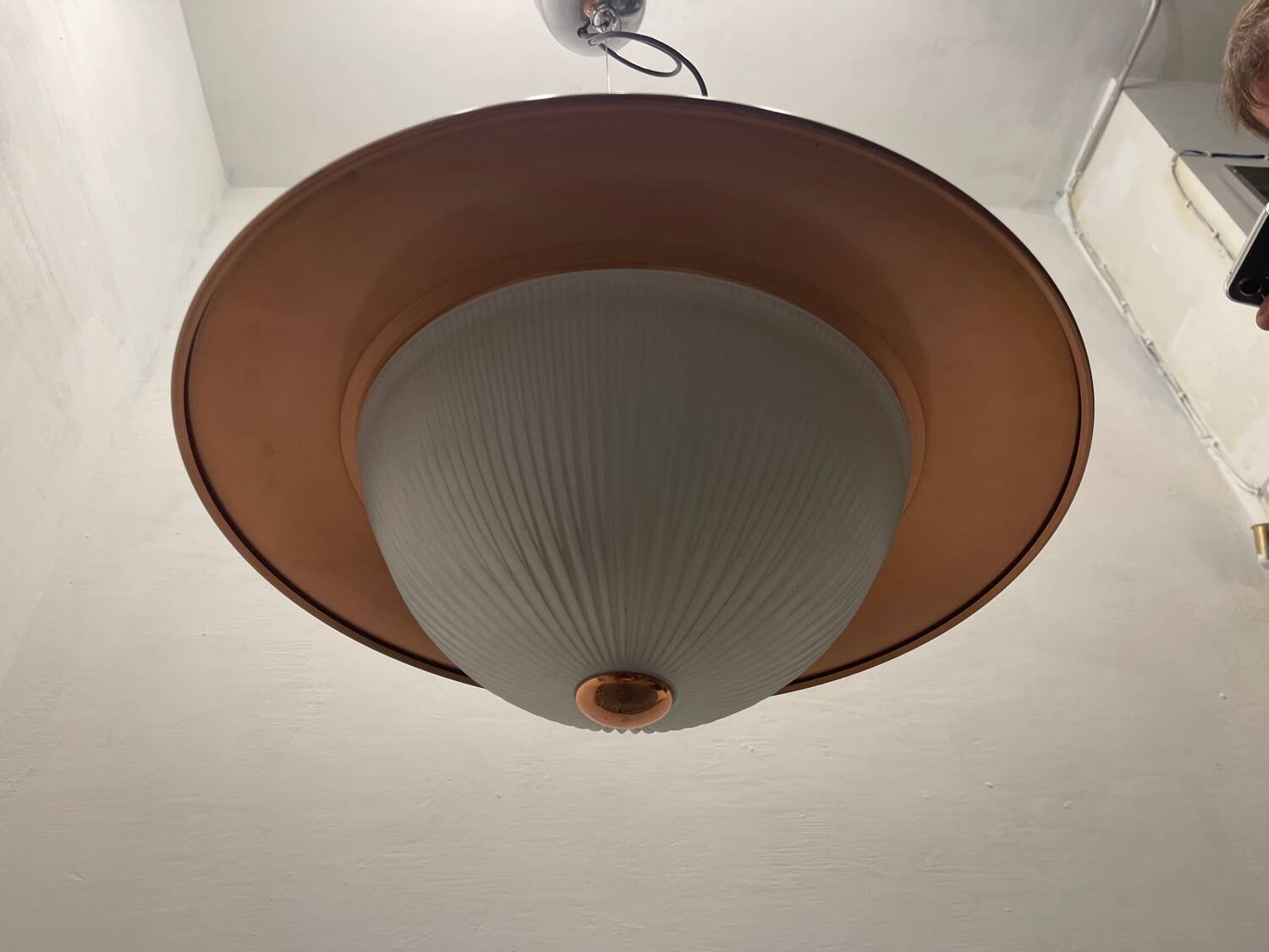 Copper Glass Light Pendant 1990’s