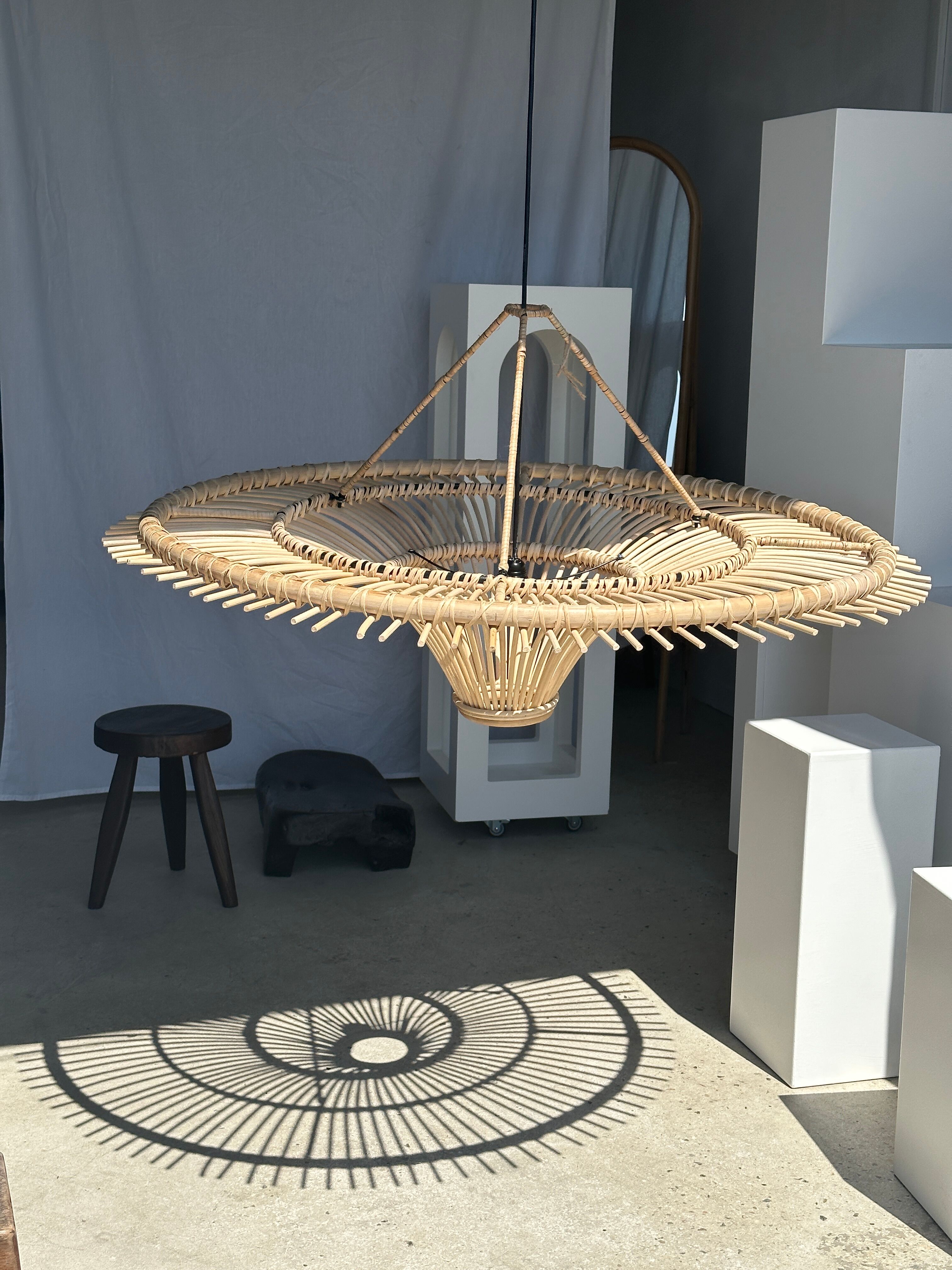 Suspension rattan saucer iron frame D:120 H:60