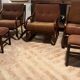 Vintage 70s velvet rattan set.