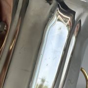 Champagne bucket in silver metal, gold handles, Guy Degrenne.