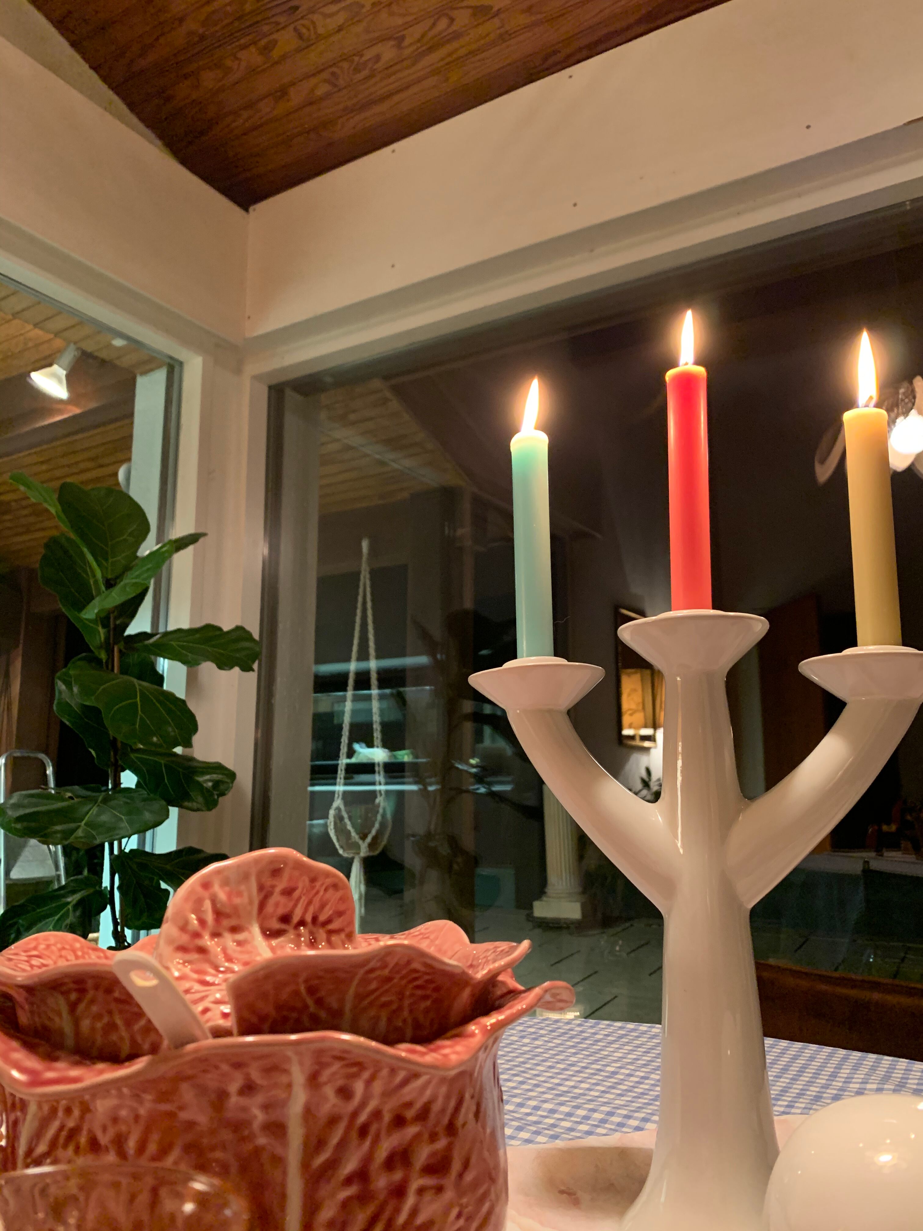 Swedish chandelier white ceramic 3 fires