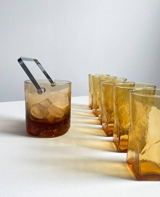 Seau à glace verre fumé Pierre Schneider