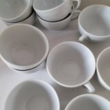 12 White Porcelain Cups
