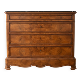Antique walnut secretary chest with marble top.