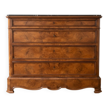 Antique walnut secretary chest with marble top.