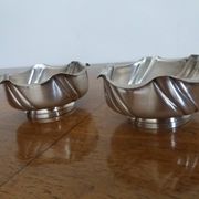 Paire de coupelles Art déco en métal argenté