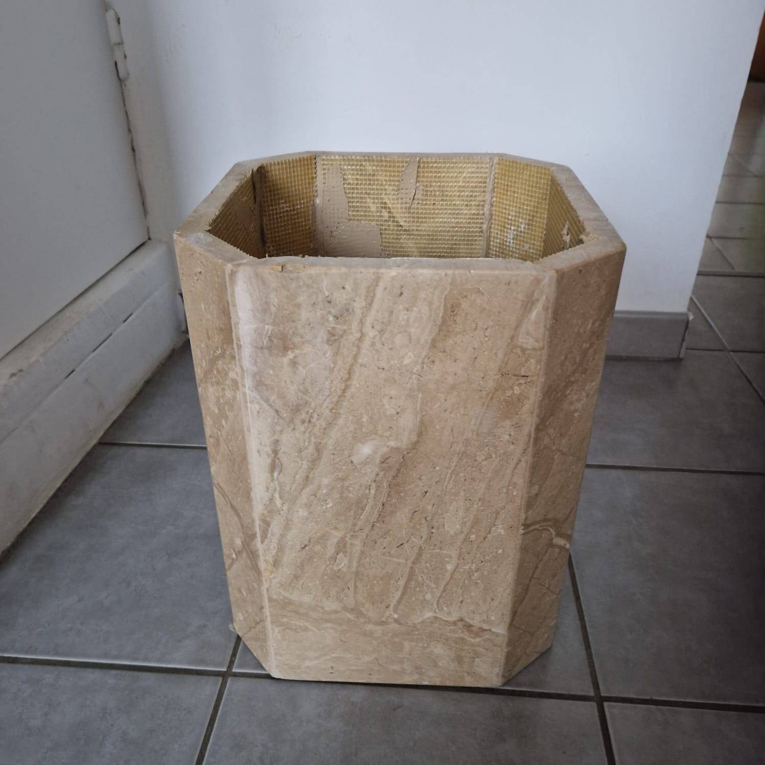 Travertine coffee table