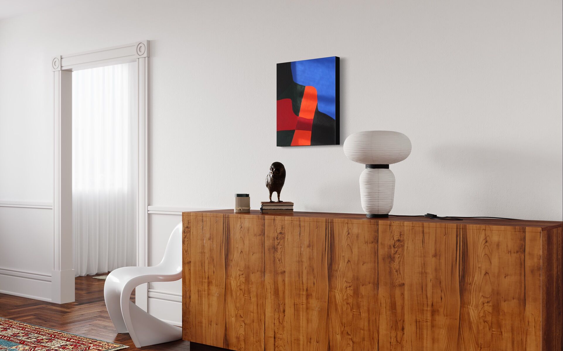 Acrylic painting on canvas "colored composition" 55x46 cm