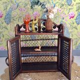 Vintage rattan wall shelf