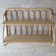 Wall shelf in rattan and bamboo, 70s