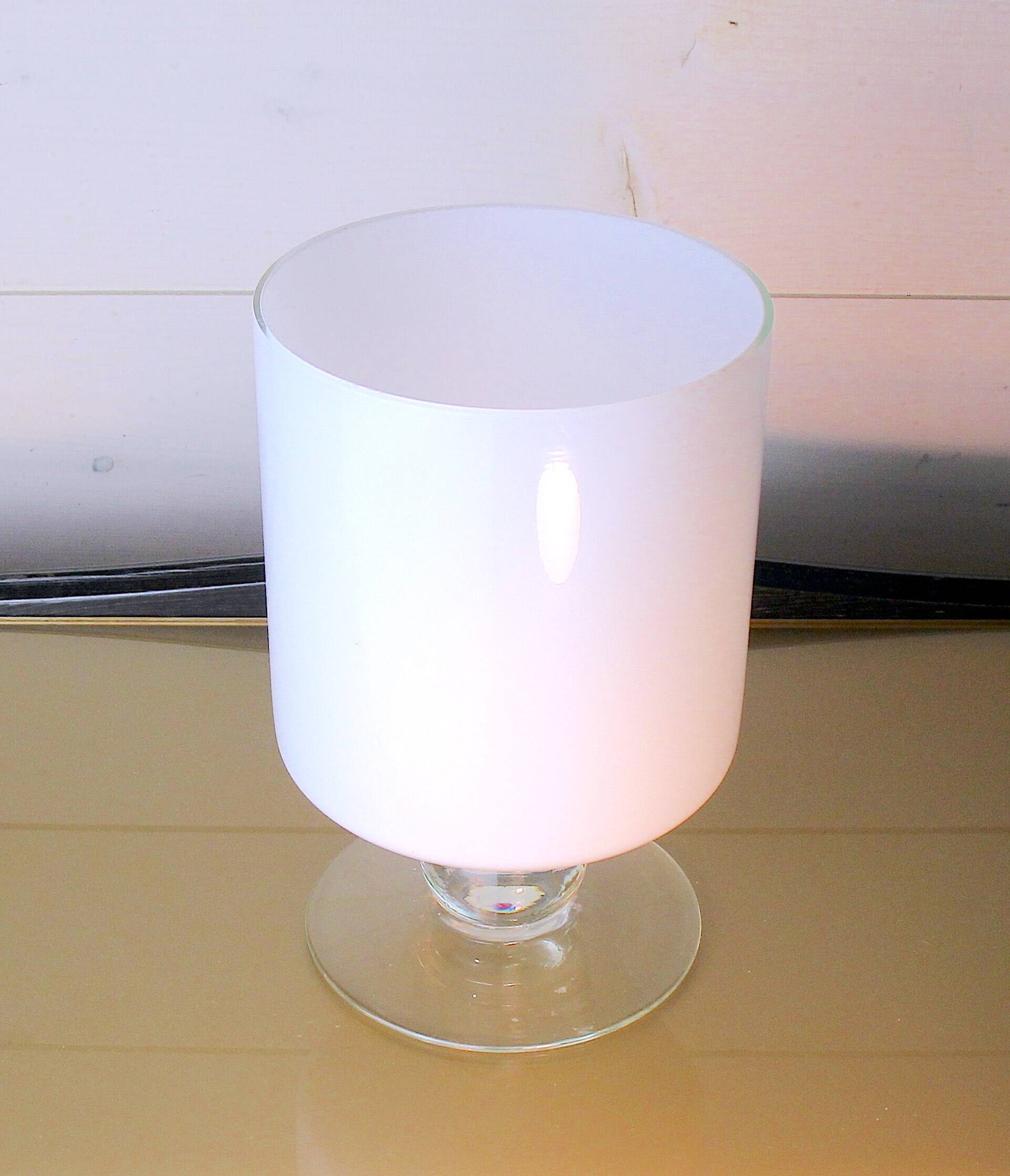White Murano Vase, Italy 1970s