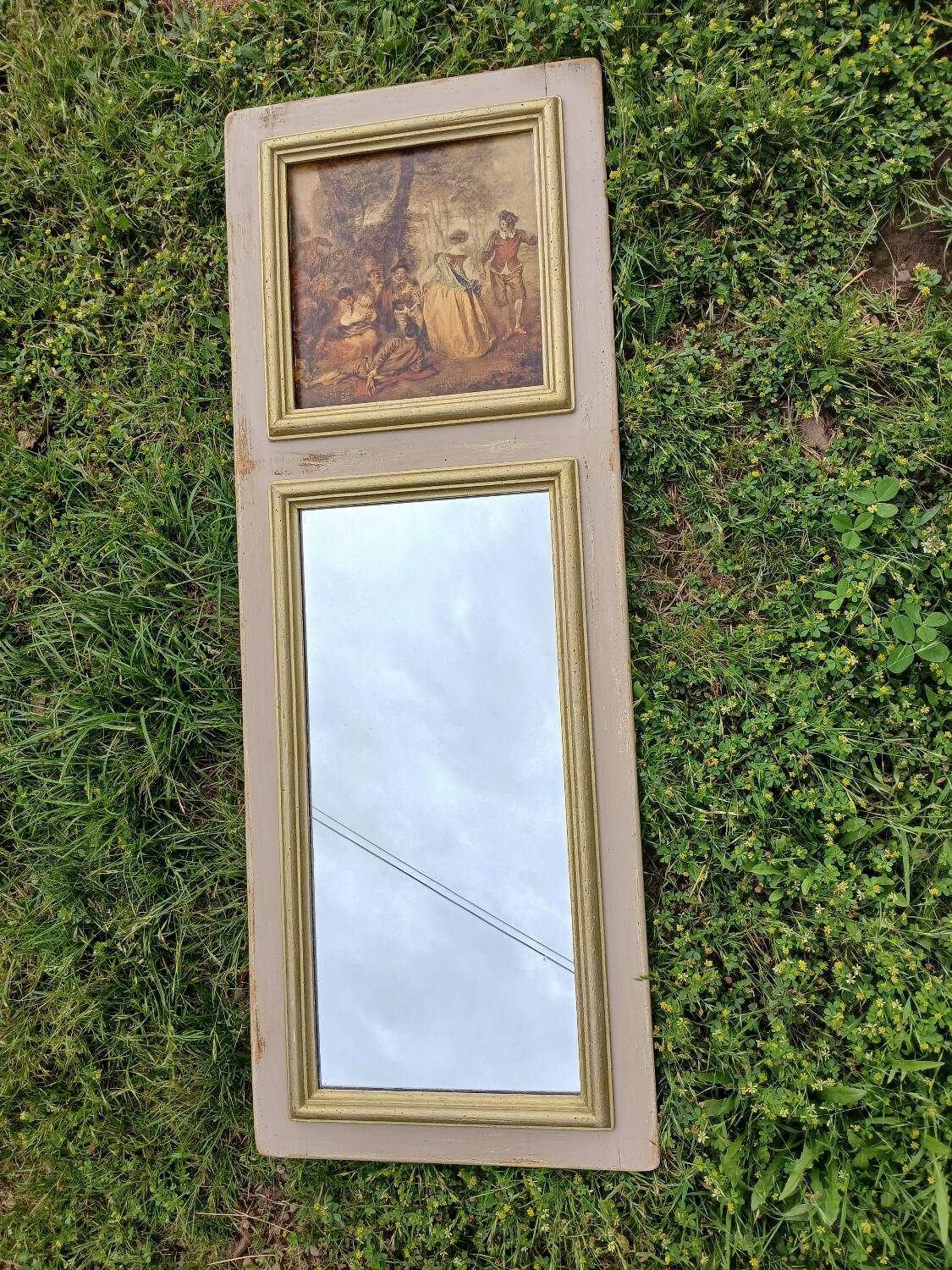 Miroir/ tableau ancien 88 × 42 cm