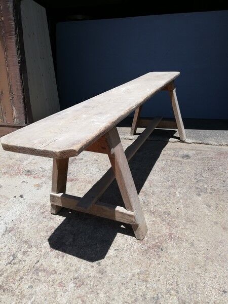 Old solid wood bench Epoque 1940/50