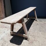 Old solid wood bench Epoque 1940/50