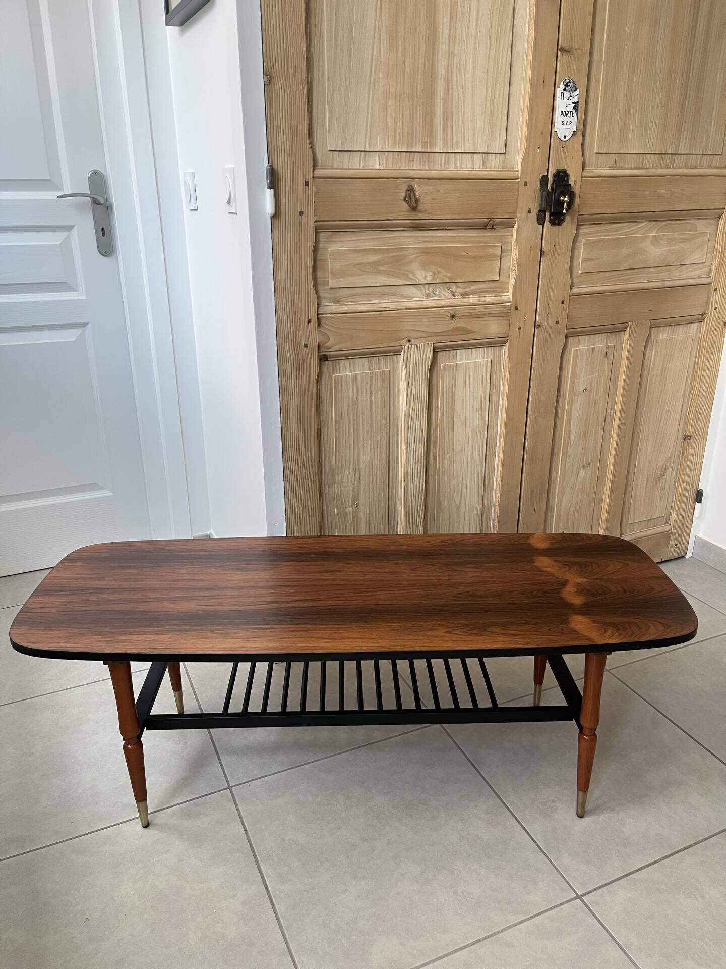 Scandinavian style coffee table with 2 levels from the 1960s.