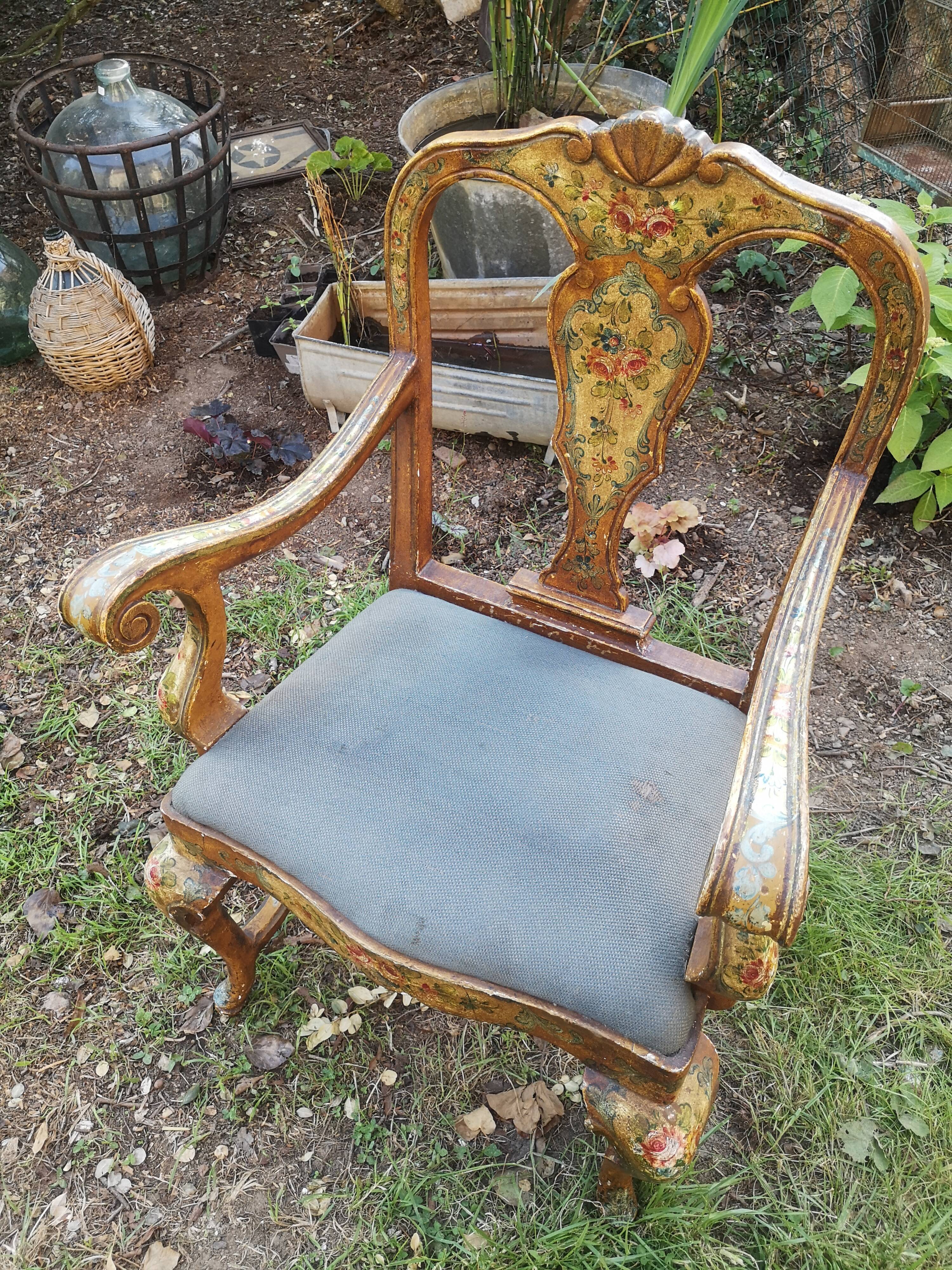 19th painted Italian armchair