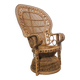 Fauteuil Paon vintage en rotin et osier — années 70