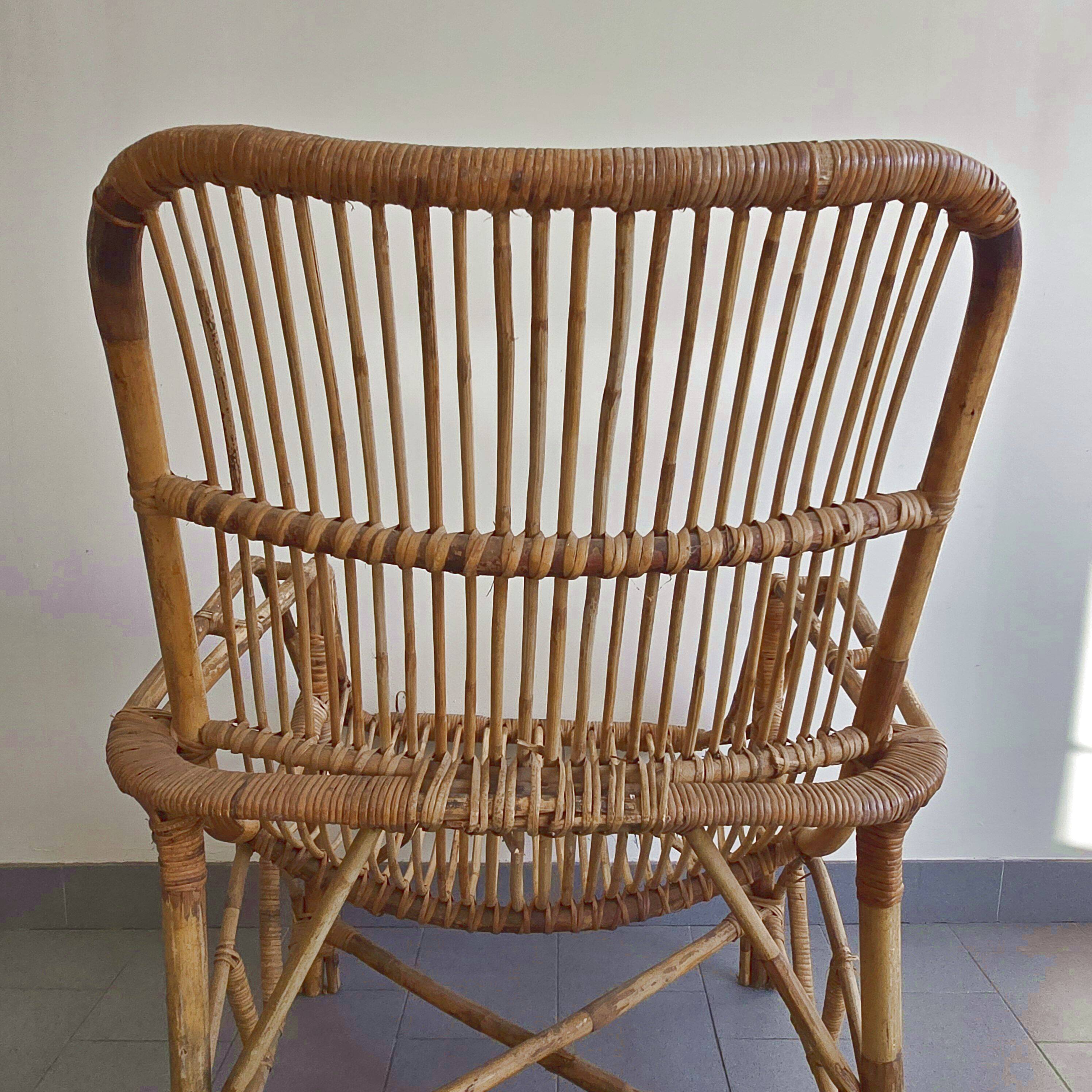 Vintage rattan armchair 1960