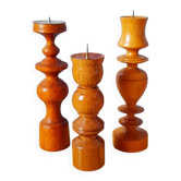 Scandinavian wooden candlesticks